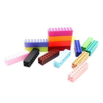 China Promotional Pen 2 in 1 Creative Stationery Building Block Highlighter Marker Set Diy Pastel Highlighter Marker Pen for sale