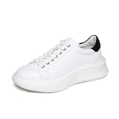 China Logotipo personalizado Nuevos estilos de moda Blanco zapatillas de cuero genuino De carreras de acondicionamiento físico Caminata Deportes Calzado casual para mujeres en venta