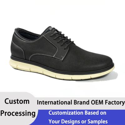 China Leichtgewicht Casual Männer Schuhe Stoßdämpfende Schnürsenkel Einfaches Design PU Schuhe zu verkaufen