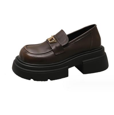 China Casual School Leather Shoes Thick Soled Uniform Leather Shoes For Girls zu verkaufen