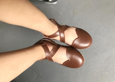 China Glatte Echtleder-Kleiderantisandalen des Rindleder-Size20-31 zu verkaufen