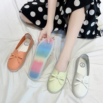 China Fashion trend 35-40 2020 new single drop shoes women's flat shoes rainbow bottom for sale