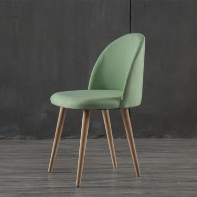 China Wholesale Soft And Comfortable Dining Chairs Durable Comfort Backrest Nordic Dining Chair With Wooden Leg for sale