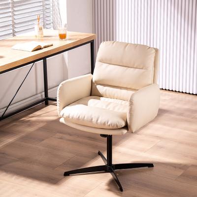 China Fashion Design Adjustable Leather Task (Height) Chairs Upholstered Backrest No Wheel White Task Chair for sale