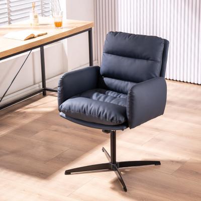 China (Size)Adjustable Modern Leather Office Chair No Wheels Office Computer Chair Upholstered Backrest Task Desk Chairs With Arm Rest for sale