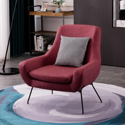 China Nordic Simple High Bounce Armchair Leisure Apartment Bedroom Living Room Small Leather Armchair for sale