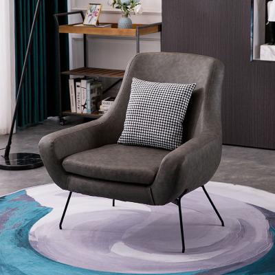 China Creative High Rebound Leather Leisure Armchair Customized Fashion Hotel High Back Lounge Chair for sale