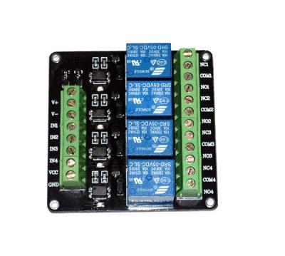 China DC 5V Four Channels Relay Breakout with Optoisolator( The major component is EL817 and SRD-DV5V-SL-C) for sale