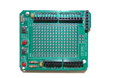 China Assembled Protoshield for Arduino  (2 general use LEDS and 1 general use button included on the board) for sale