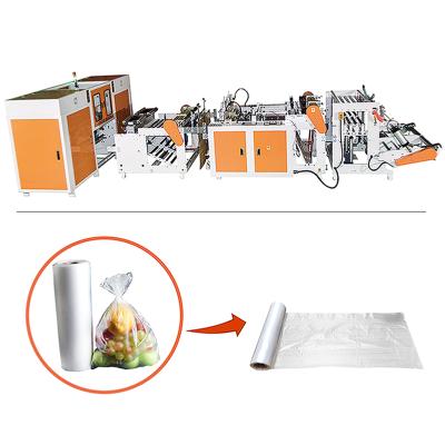 China fruit vegetable transport meat food customized logo cold cut bag-on-roll flat bag maker machine with core for sale