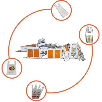 China Milk Tea Heat Sealing Double Lines Hospital CT Cold-Cutting Eco-Friendly Garment Carry Bag Making Machine With Pin for sale