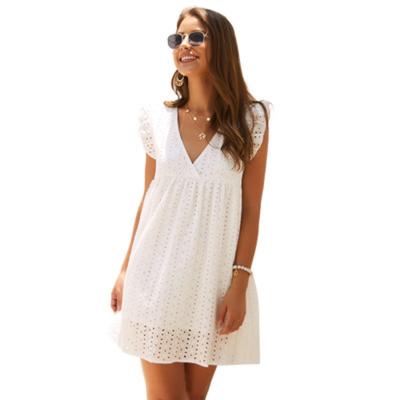 China Simple anti-static ladies overall sleeveless fashion for plus size summer short solid casual dress for sale