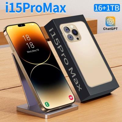 China Dual SIM Card OEM original i15 Pro Max Global Unlock 5G Smartphone 48+108MP HD Camera 6.8 inch Phone 7800mah Face ID Mobile Phones for sale