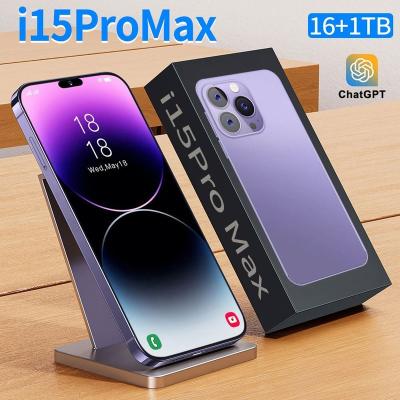 China Dual SIM Card I15 Pro Max 5g Unlocked Mobile Cell phone 7.3 Inch Face Recognition 16gb+1tb Strong 10-core Processor Dual Sim Card Smartphone for sale