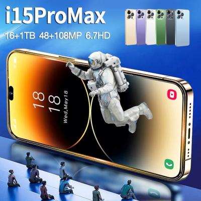 China Dual SIM Card 2022 original celular i15 pro max smartphone new arrival 7.3 Inches 16GB+1TB phone 15 clone Unlock Android Mobile Phones for sale