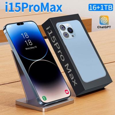 China Dual SIM Card i15 Pro Max 5G unlocked cellphone 6.8 inch Face recognition unlock 16GB+1TB Strong 10-core processor smartphone for sale