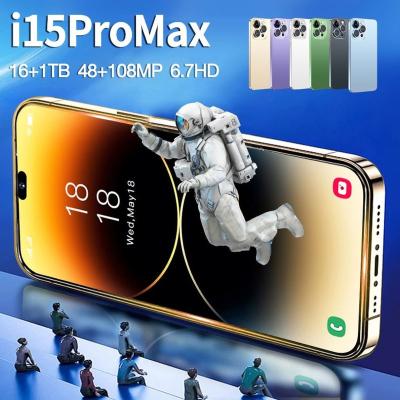 China Dual SIM Card Best i15 Pro max 6.7inch 16gb +512gb wholesale unlock cell phone smallest for nokia Cell mobile phones for sale