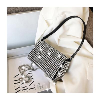 China Women Rhinestone Shining Fashion Brand Designer Diamond Party Luxury Ladies Tote Handbag Chain Shoulder Bag Hot Girls Bag for sale