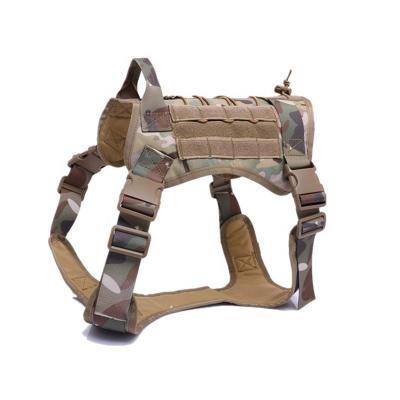 China Military Goods Camouflage Outdoor Training DETACHED Nylon Pet Army Dog Vest Black Nylon With Handle Tactical Dog Training Harness for sale