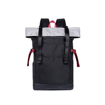 China Fashion Waterproof Black Vintage Rolltop Backpack Outdoor Sport Travel Waterproof Backpack for sale