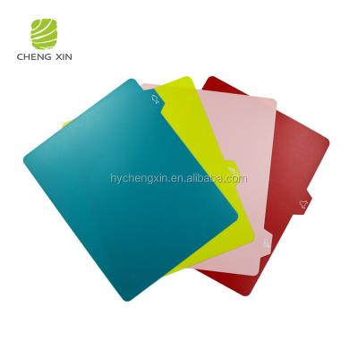 China Viable Hot Sale Different Color Index Plastic Kitchen Cutting Board Set Of 4 for sale