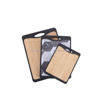 China New Design Viable Natural Double Side Use Non-Slip Bamboo Cutting Board Set Of 3 for sale