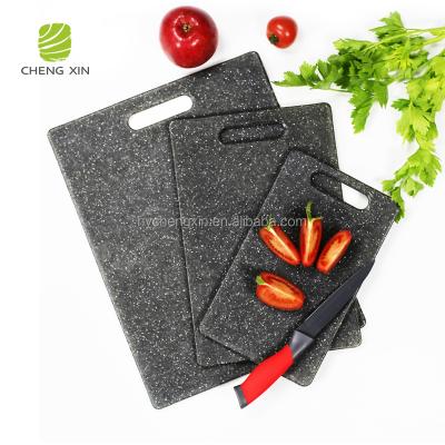 China BPA HD Black Plastic Cutting Board Imitation Marble Granite FREE Plastic Material Viable Large PP Photos for sale