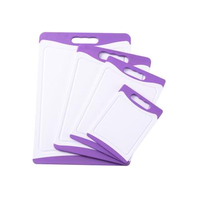 China Sustainable Wholesale Food Grade Non-slip Creative Kitchen Tools 4pcs PP Plastic Cutting Board Set for sale