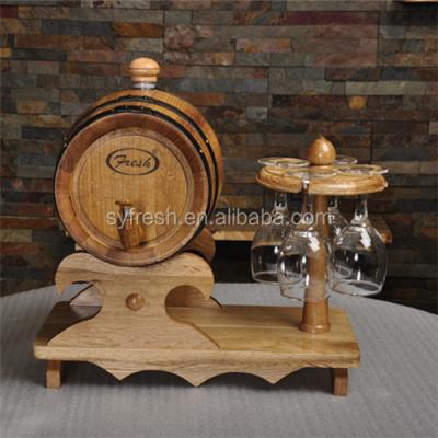 China Handmade high quality 3 liter oak barrel with wine rack for sale