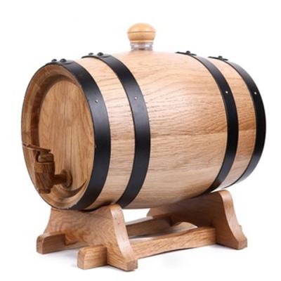 China 3 Liter Black Stainless Steel Hoops Oak Wine Barrel For Whiskey Wine And Beer for sale