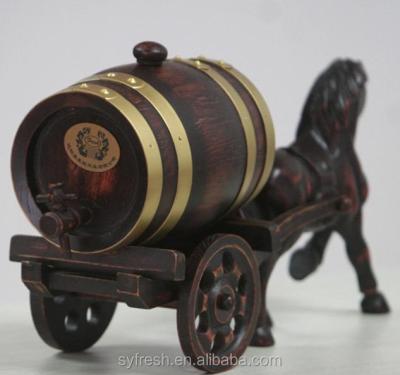 China Decorative beer oak wine barrel with wooden horse for sale