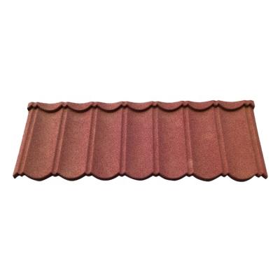 China Noise Reduction Roofing Tile Roof Sheets Zinc Aluminum Steel Plate Feel Red White Blue Customized Exterior Stone Metal Coated Roof Tile for sale