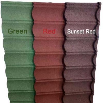 China Ghana Contemporary Colored Building Materials Sheeting Classic Type Stone Coated Roof Tiles for sale