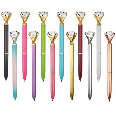 China Promotional Pen Online Shop In Stock Diamond Top Pen Metal Diamond Ball Pen With Custom Logo For Business Gift for sale