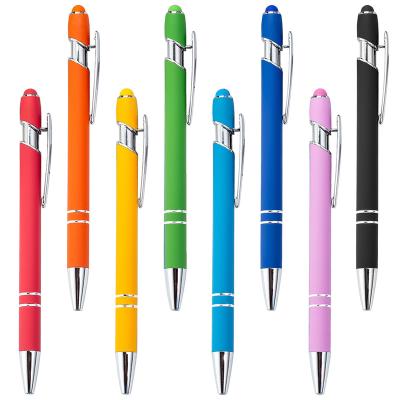 China Promotional Pen Manufacturer In China Blue New Metallic Ball Custom Logo Personnalisable 2 In 1 Metal Touch Pen Multifunction Stylus Ballpoint for sale