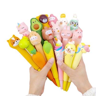 China Promotional Pen Kawaii Office & School Supplies Children Students Soft Cartoon Decompression 0.5mm Ballpoint Pen for sale