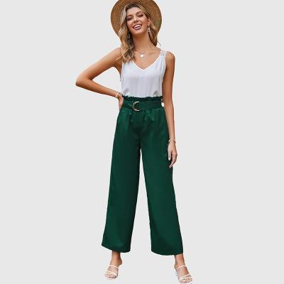 China Anti-pilling manufacturer wholesale Spring Autumn Wide Leg Ladies Polyester loose pants for women for sale