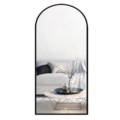 China Modern Stylish Metal Framed Arch Mirror Full Length Floor Standing Mirror for sale