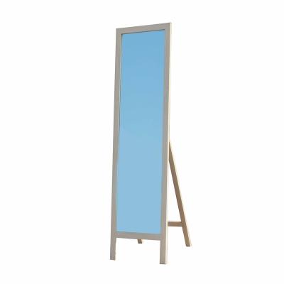 China Europe Type Style Household 30x120cm Integral Standing Mirror Wood Frame White Mirror for sale