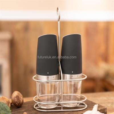 China Viable Automatic Ceramic Adjustable Kitchen Set Electric Plastic Burr Mill For Herb Pepper Grinder Salt Pepper Grinding Instruments Spice for sale