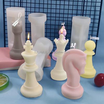 China Viable Handmade Lanborui 3D DIY Silicon Molds Checkerboard Set Custom International Resin Epoxy Mold Decoration Chess Candle Molds for sale