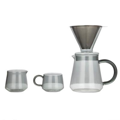 China New Design Home Coffee Dripper Viable Sleek Pot Tea Sets Stainless Filter Coffee Set for sale