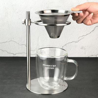 China A Viable High Quality Adjustable Cup Size Stainless Holder Coffee Strainer For Kitchen for sale