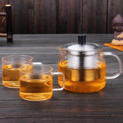 China Viable Wholesale Oriental Desktop Teapot Glass Coffee Pot Modern Tea Sets for Tea Party for sale