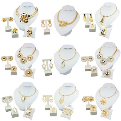 China High Quality Customization Gold Fine Fashion Jewelry Sets For Women, Bridal Wedding Jewelry Sets 18K Gold Plated, Luxury Jewelry Display Set for sale