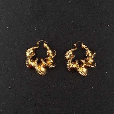 China High Quality Yueming Jewelry Wholesale Free Samples Large Circular Spiral Roman Saudi Dubai Earrings Large for sale