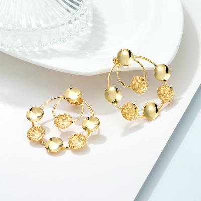 China High Quality Yueming Jewelry Personalized Big Round Gold Plated Custom Jewelry Earrings for sale