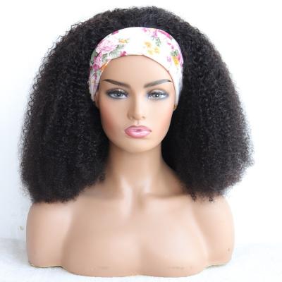 China Spring Curl Stock 100% Brazilian Virgin Hair Messy Curl Headband Wig for sale