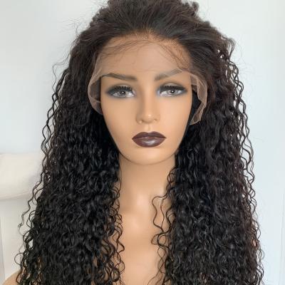 China Brazilian Virgin Deep Curly Wig 360 Glueless Natural Color Deep Wave 30 Inches for sale