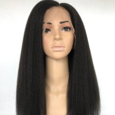 China Italian Yaki Italian Yaki 360 Wigs For Black Women Wholesale Brazilian Virgin Hair Bleached Knots Pre Plucked Hairline With Baby Hair for sale